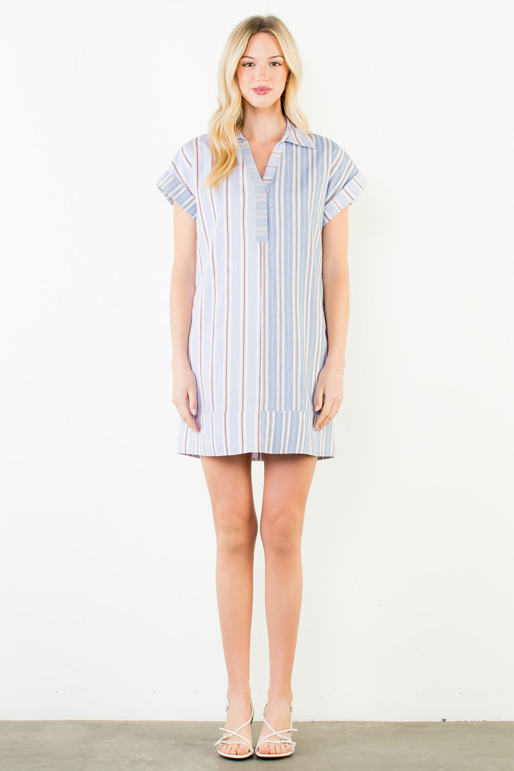 THML Stripe V-Neck Dress