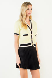 THML Short Sleeve Button Down Cardigan