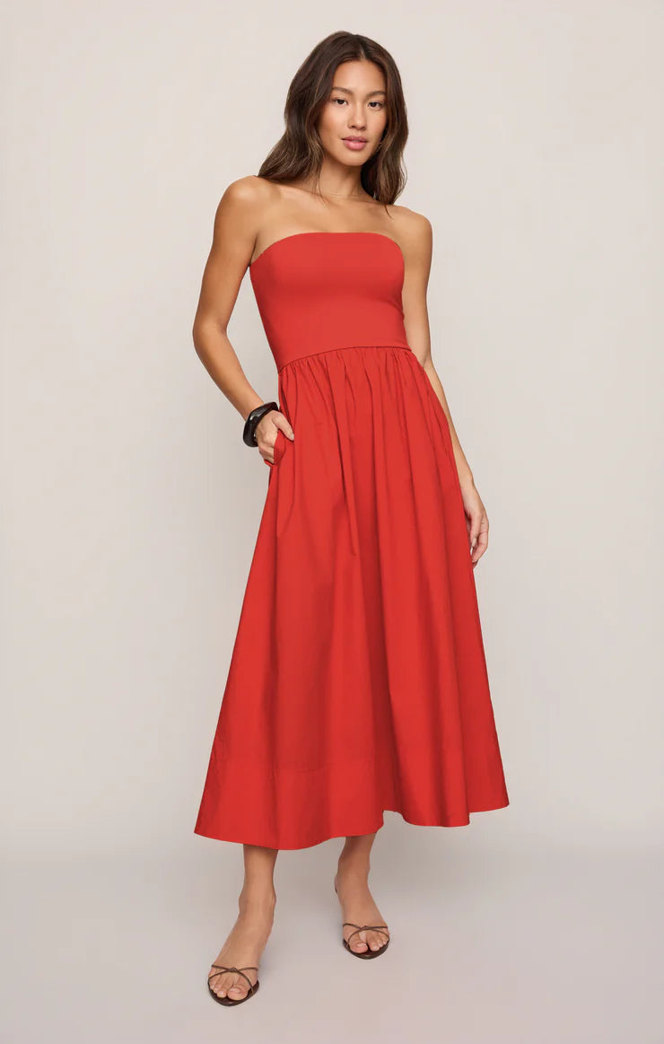 Z Supply Sunsought Strapless Midi Dress