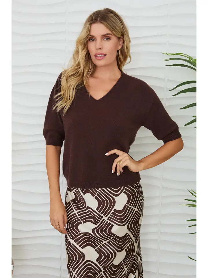 Milio Milano V-Neck 3/4 Sleeve Top