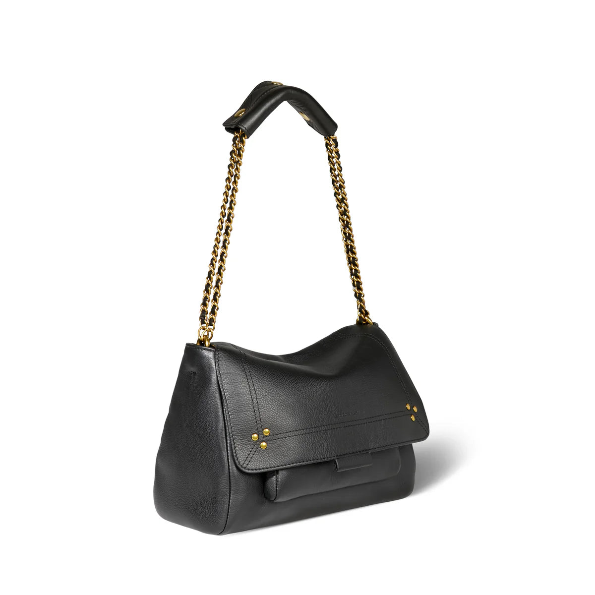 Jerome Dreyfuss Lulu in Noir Brass Calfskin
