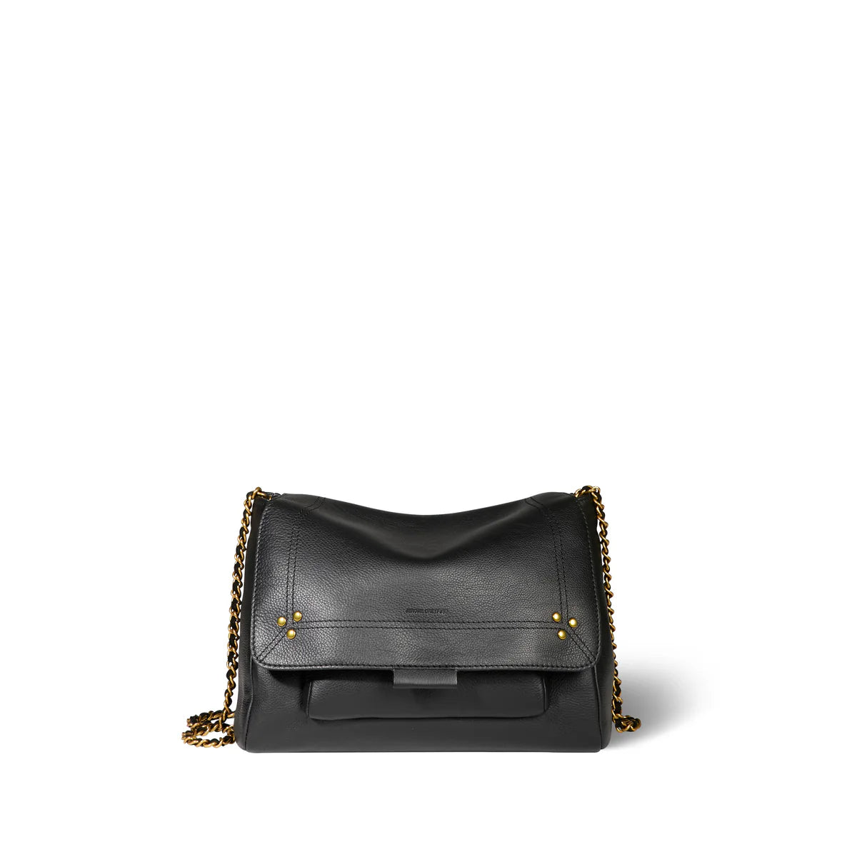 Jerome Dreyfuss Lulu in Noir Brass Calfskin