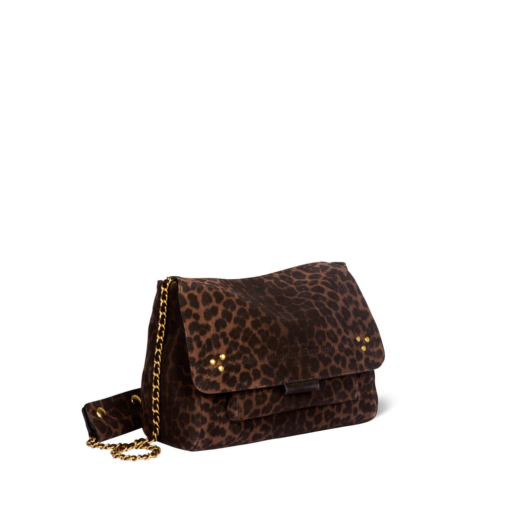 Jerome Drefuss Lulu in Imprimé Léopard Naturel Split Suede