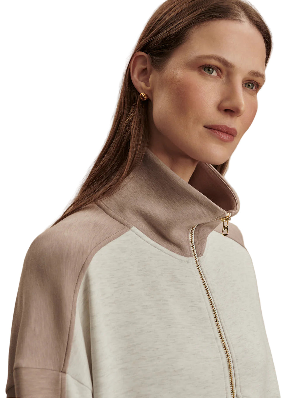 Varley Garcia 2 Tone Zip Through Sweat