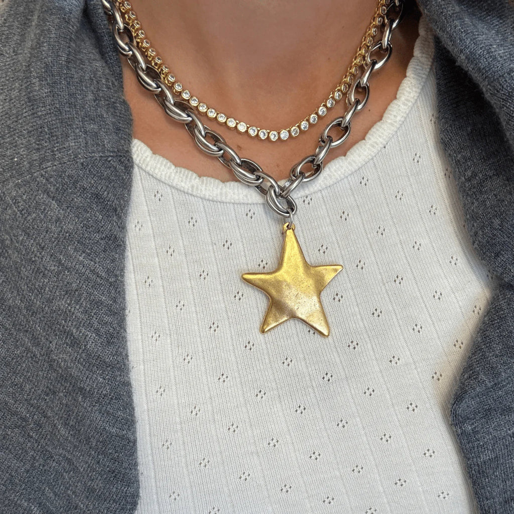 Bracha Star Shine Two Tone Necklace