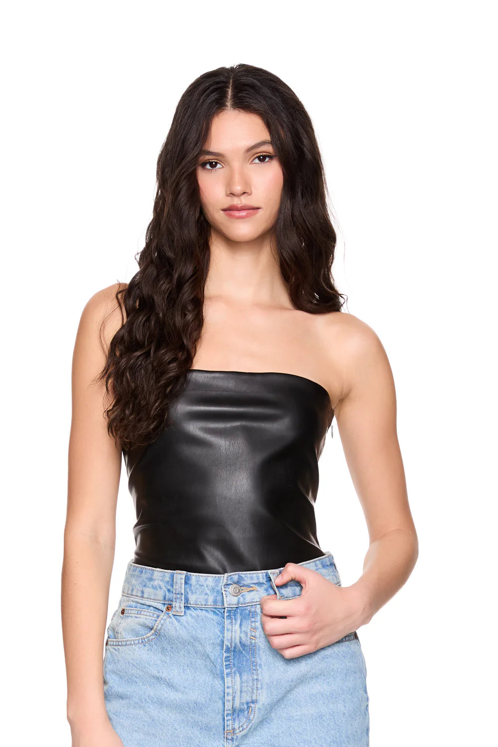 Susana Monaco Faux Leather Tube top