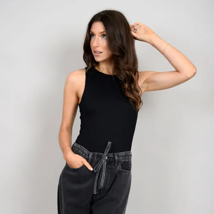 Rd Style Roxanna Rib Sleeveless Crew Bodysuit