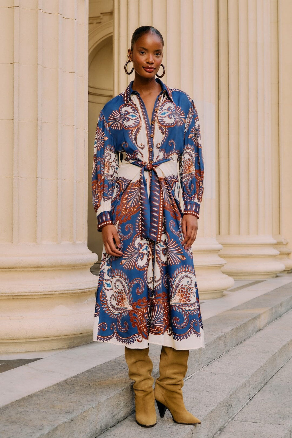 Farm Rio Arabesque Scarf Midi Dress