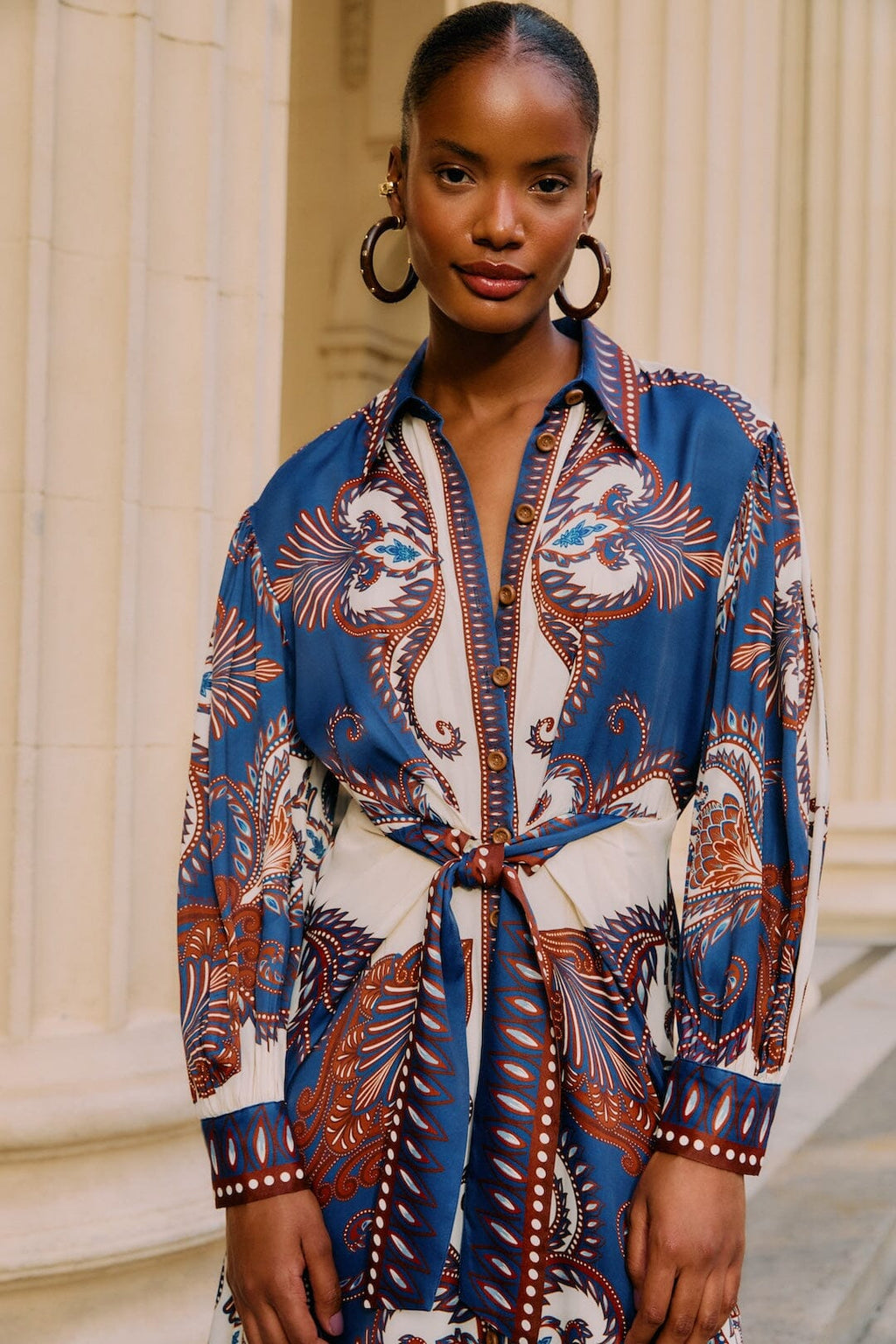 Farm Rio Arabesque Scarf Midi Dress