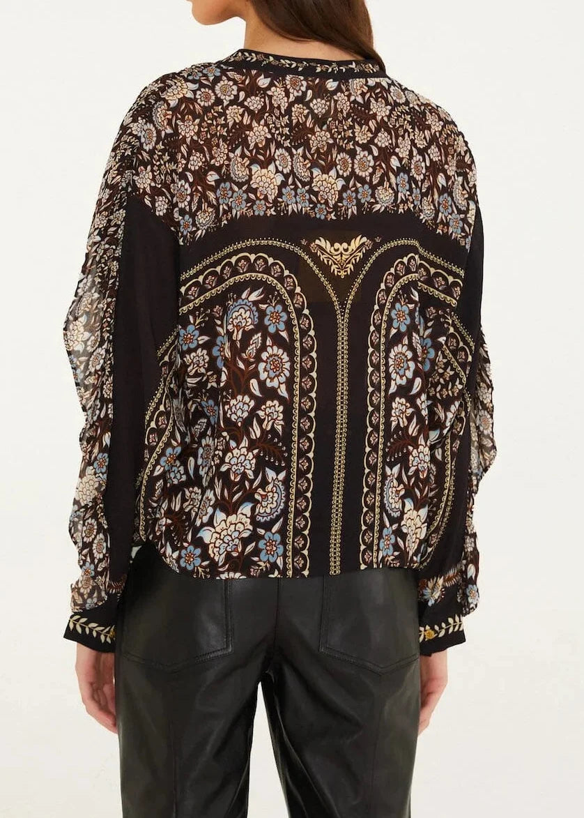 Farm Rio Daniela Black LS Top