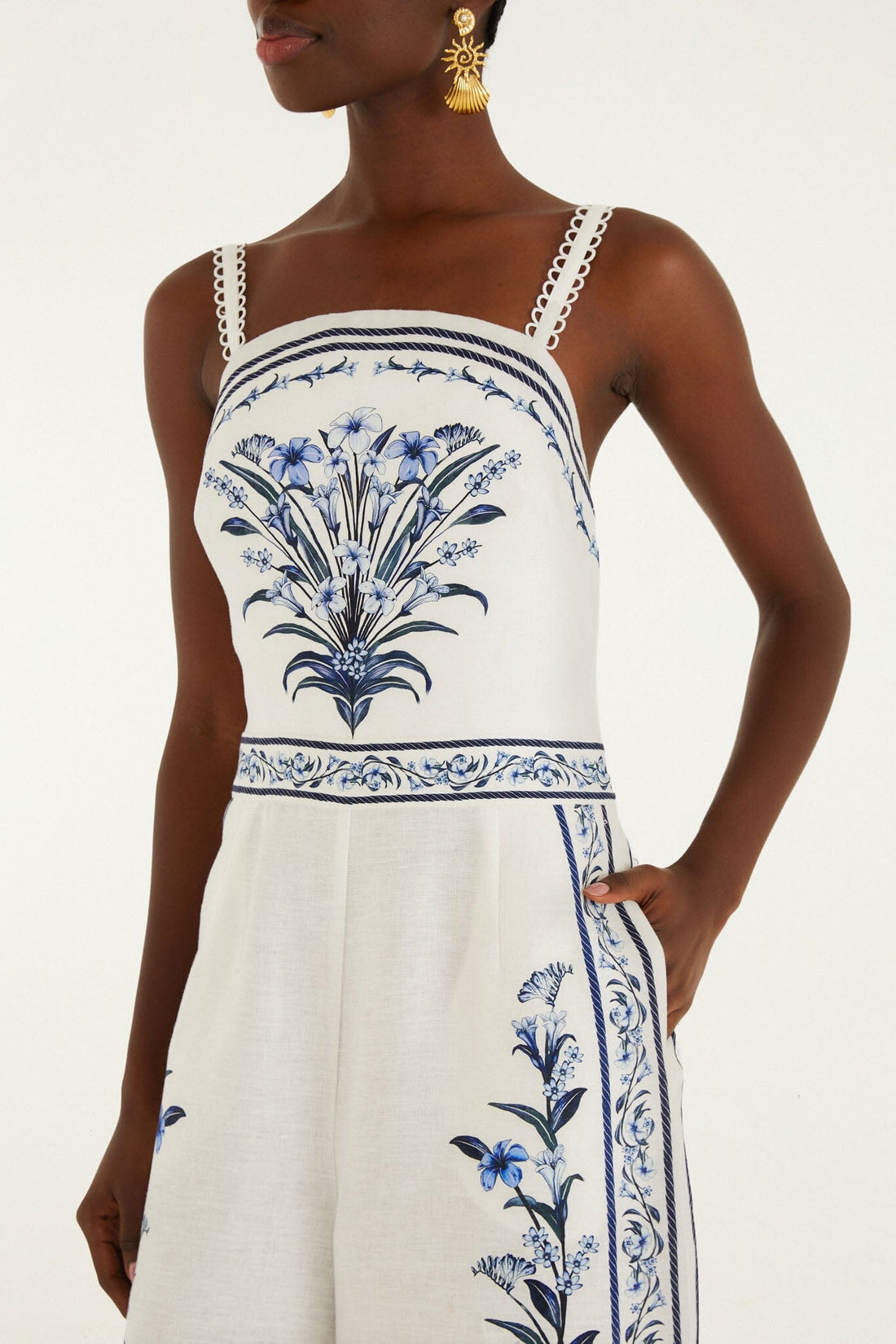 Farm Rio Flowers Arch Jumpsuit