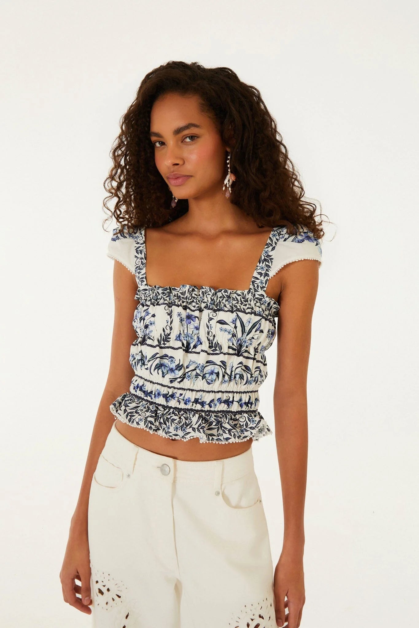 Farm Rio Flowers Arch Blouse