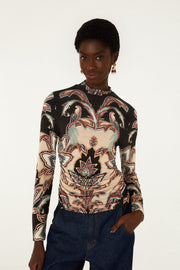 Farm Rio Tapestry Dream Beige Blouse