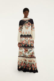 Farm Rio Winter Floral Cream Maxi Dress