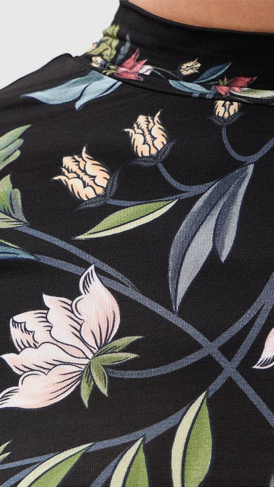 Farm Rio Natalia Black Jersey Blouse
