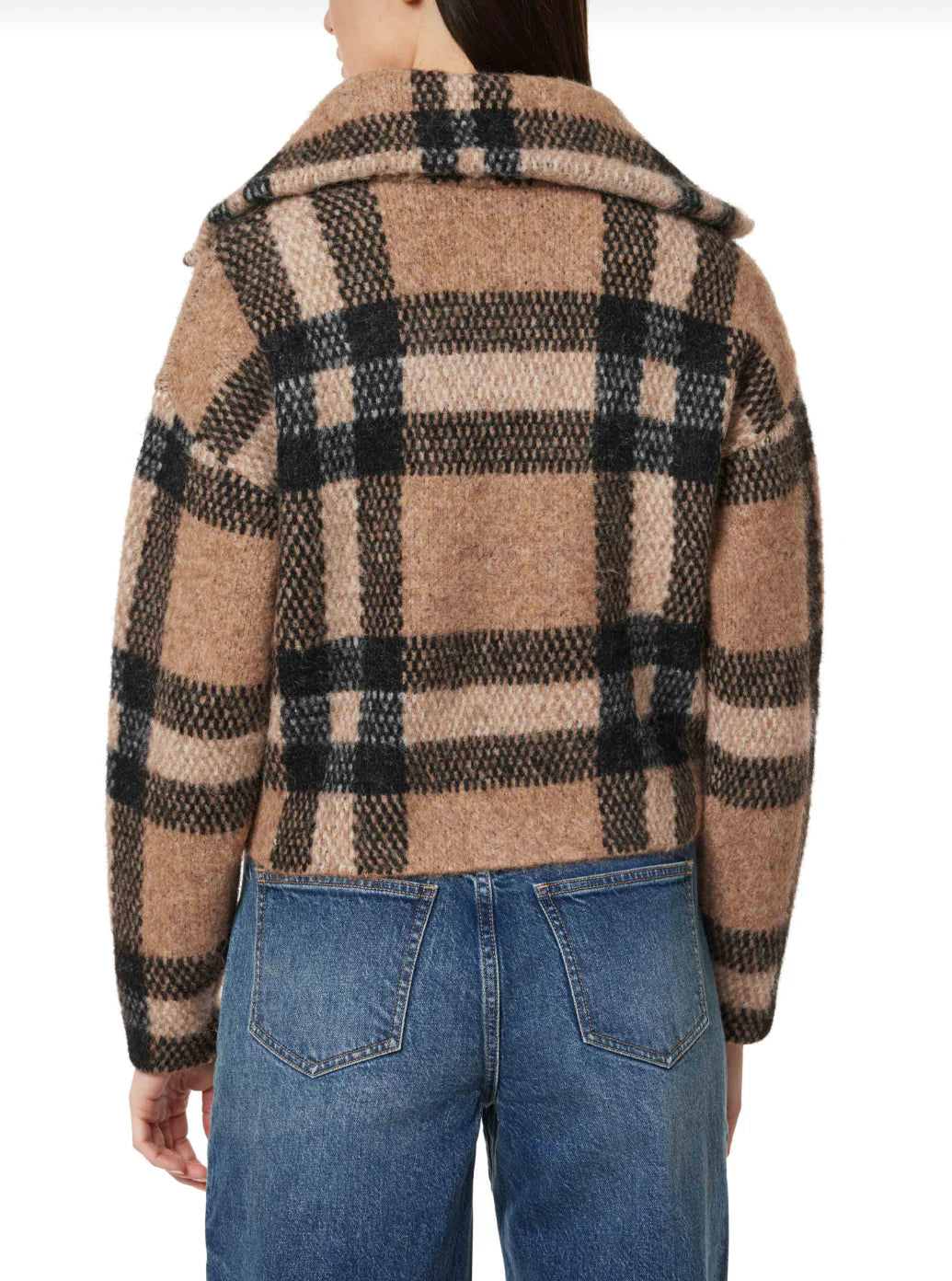 Habitual Plaid Zip Front Cardigan