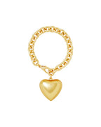 Roxanne Assoulin Puffy Heart Charm Bracelet Gold