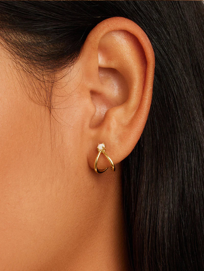 Gorjana Opalite Soltaire Double Huggies