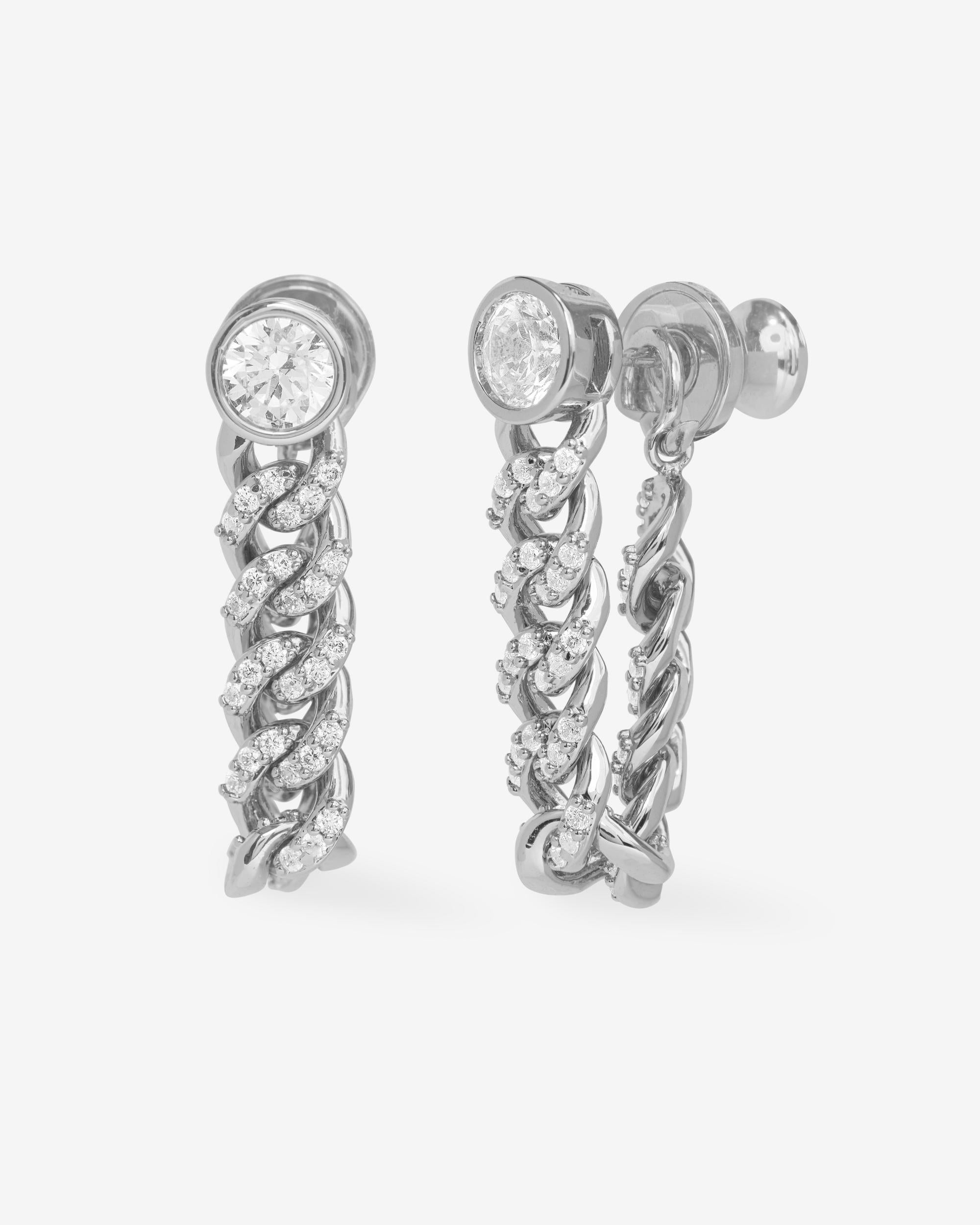 Melinda Maria Pave Julian Soft Chain Hoops Silver