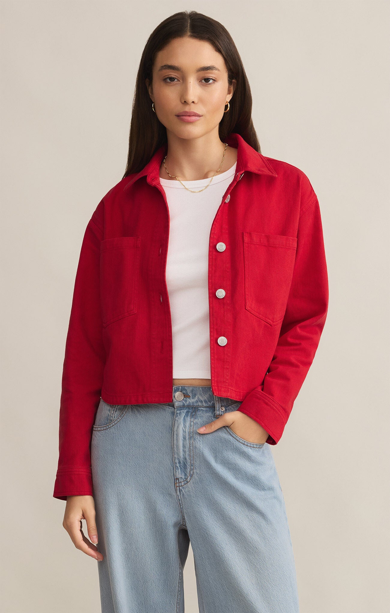 Z Supply All Day Cropped Denim Jacket