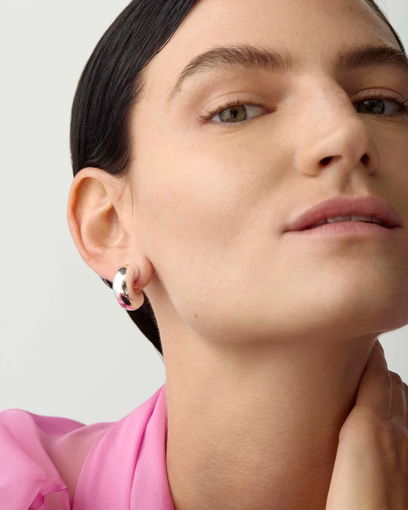 Jenny Bird: Tome Hoops Medium Silver